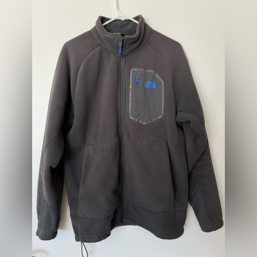 The North Face Brown Fleece Jacket with Blue Logo